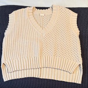 Altar'd State Cream V-Neck Sweater Vest